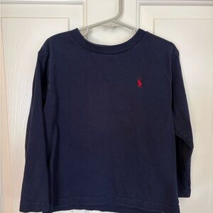 Ralph Lauren Navy Blue Long Sleeve Kids Tee